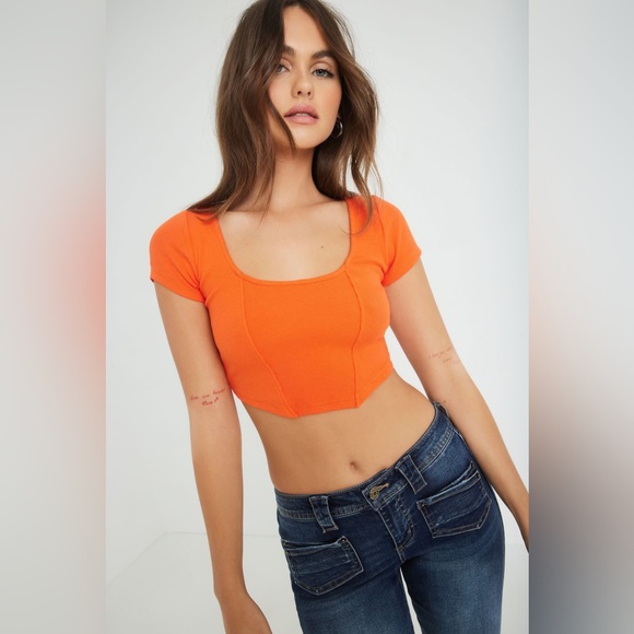 Garage Pink Mackenzie Corset Baby Tee - Picture 5 of 5